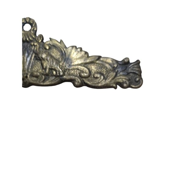 Vintage Solid Brass Bellpull Tapestry Hanger Ornate Elephants Embroidery Hanger - Picture 13 of 16